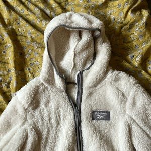 Reebok fuzzy white sweater